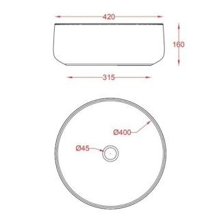 Раковина ArtCeram Cognac COL001 17 34 черная 42 см